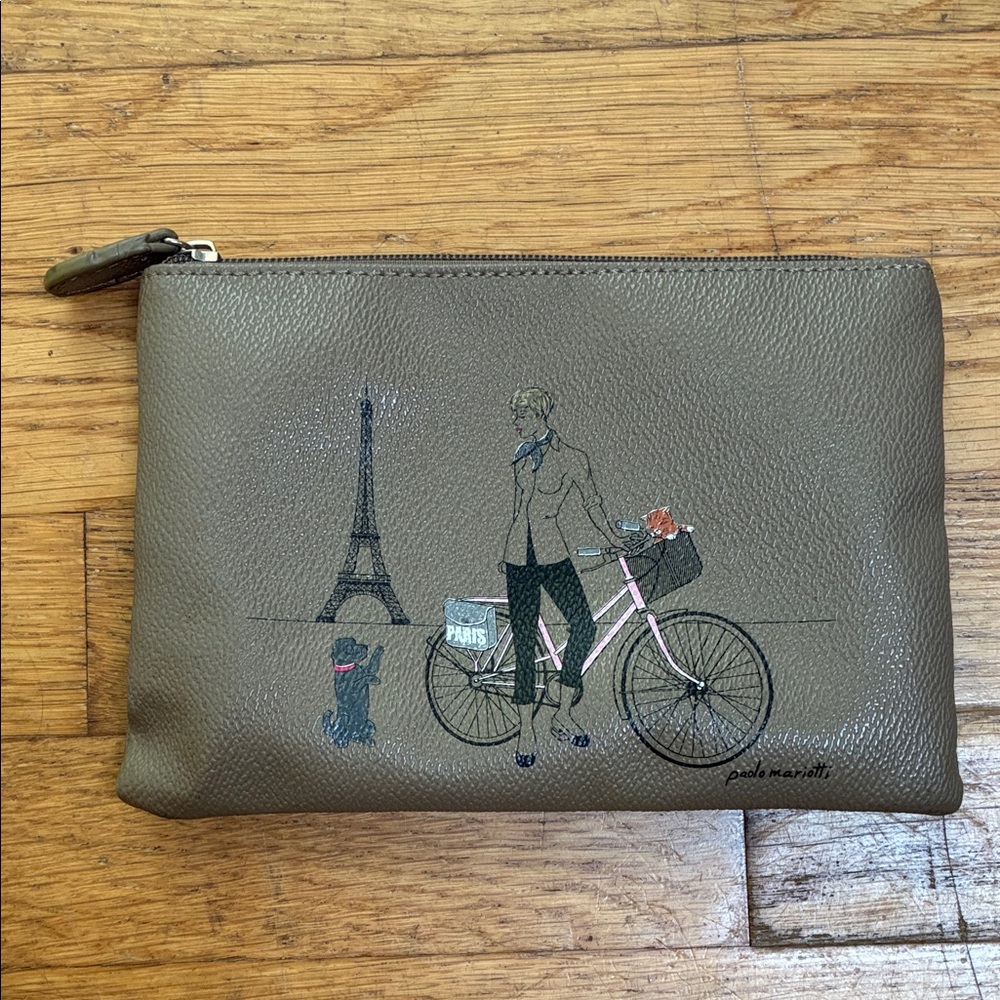Marc Labat Paolo Mariotti “Paris” Scene Cosmetic Bag with Pink Interior